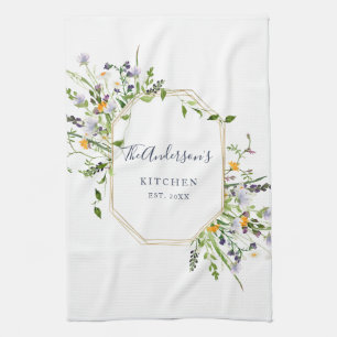 Paño De Cocina Flores silvestres primaverales personalizadas Toal