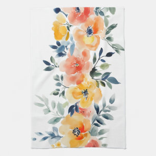 Paño De Cocina Flores sueltas de acuarela elegantes
