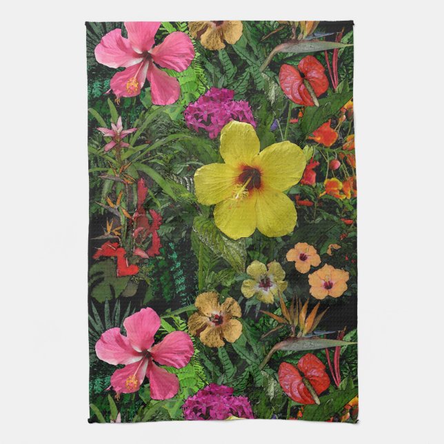 Paño De Cocina Flores tropicales 🌺 (Vertical)