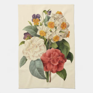 Paño De Cocina Flores Vintage, Camelias y Narcisos, Redoute
