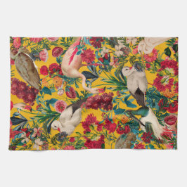 PAÑO DE COCINA FLORES Y AVES XVIII