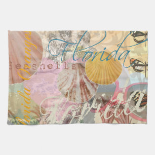 Paño De Cocina Florida Vintage Travel Beach Seashell Shell Art