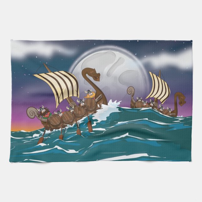 Paño De Cocina Flota de Invasión Vikinga (Horizontal)