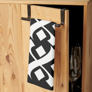 Paño De Cocina Flourish Elegant Blanco y Negro