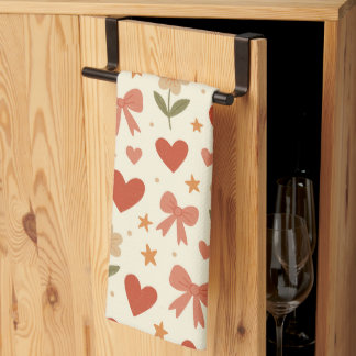 Paño De Cocina Flowers Hearts & Cute Bows - Kitchen Towel