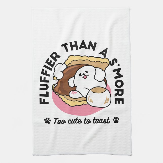 Paño De Cocina Fluffier Tha S’more - Perro y bollo de postre (Vertical)