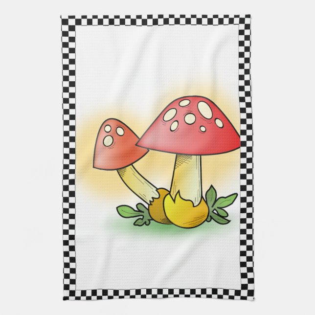 Paño De Cocina Fly Amanita Muscaria hongos personalizados (Vertical)