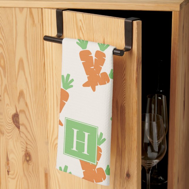 Paño De Cocina Folk Art Carrot Scatter (Pliegue de tercios)