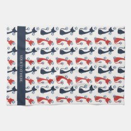 Paño De Cocina Folk Art Cat Pattern | Farmhouse