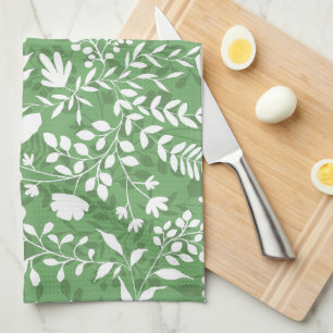 Paño De Cocina Follaje Encantado Patrón de Jardín Floral Bonito