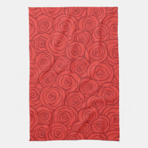 Paño De Cocina Fondo abstracto de los rosas rojos