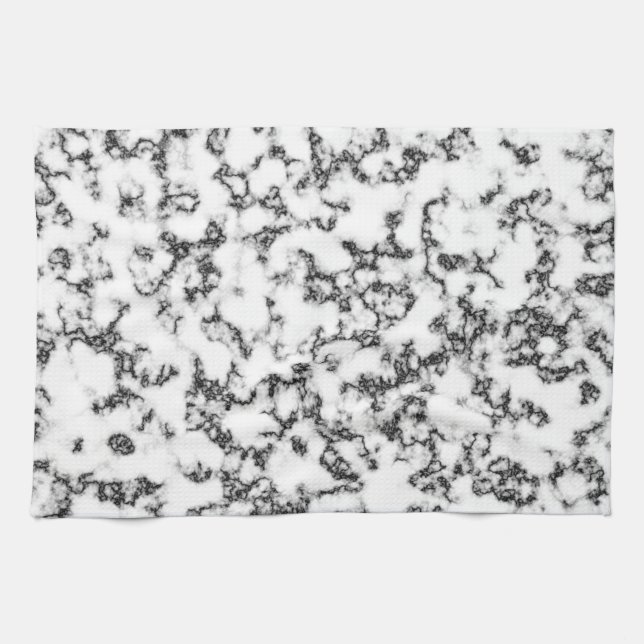 Paño De Cocina Fondo blanco y negro de mármol (Horizontal)