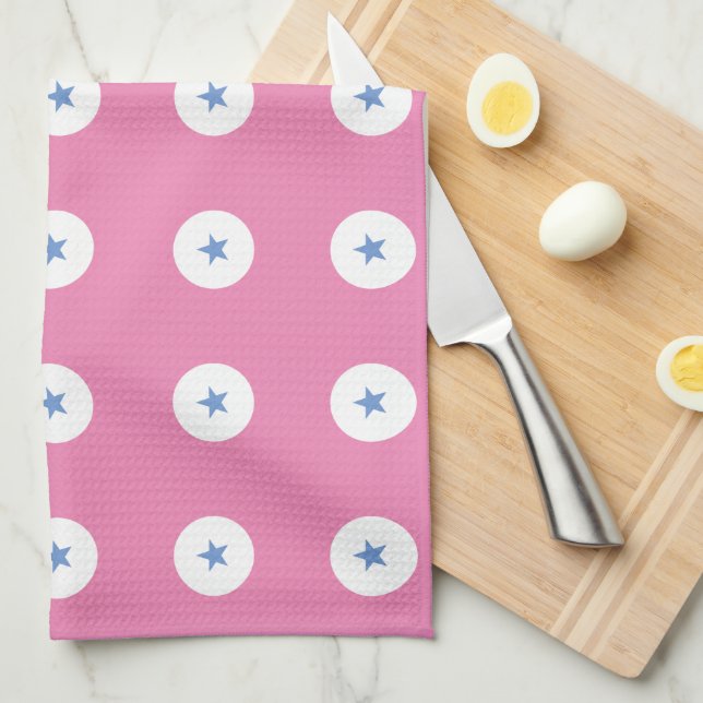 Paño De Cocina Fondo cambiable de estrella azul funky moderno (Doblado Cuarto)