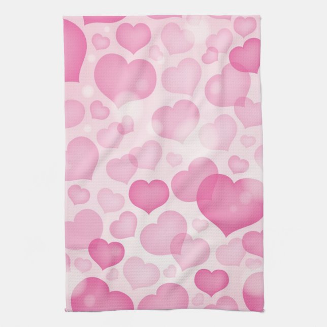 Paño De Cocina Fondo con los corazones (Vertical)