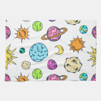 Paño De Cocina Fondo cósmico de Doodles espaciales