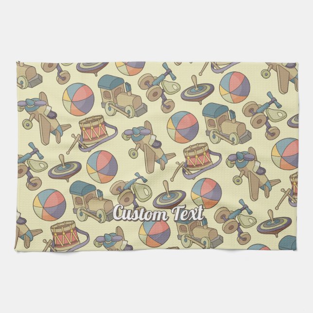 Paño De Cocina Fondo de iconos de juguetes (Horizontal)