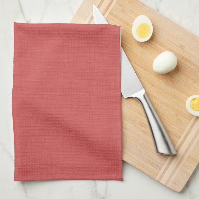 Paño De Cocina Fondo rojo texturizado visual calmado y simple (Doblado Cuarto)