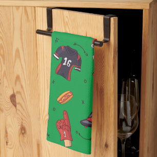 Paño De Cocina Football Sports Equipment with Food Pattern