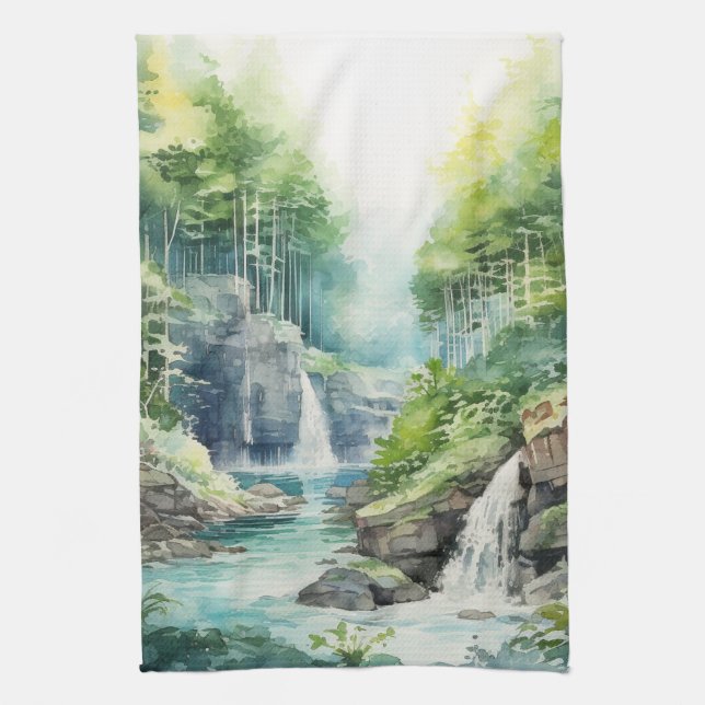 Paño De Cocina Forest Waterfall (Vertical)