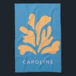 Paño De Cocina Forma abstracta inspirada en Matisse Forma azul pe<br><div class="desc">Forma de abstracto inspirada en Matisse Toalla de Cocina Personalizada Azul</div>
