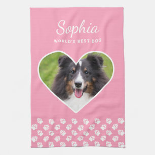 Paño De Cocina Forma de corazón Foto de mascota personalizada en