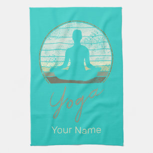 Paño De Cocina Formación De Yoga Diseño Vintage Meditación O Pila