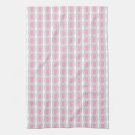 Paño De Cocina Formas blancas de color gris rosado 4Alicia
