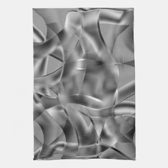 Paño De Cocina Formas grises curvadas, con tonos llamativos (Vertical)