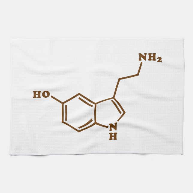 Paño De Cocina Fórmula química molecular de serotonina (Horizontal)