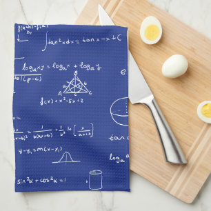 Paño De Cocina Fórmulas de matemáticas azules Ecuaciones de álgeb