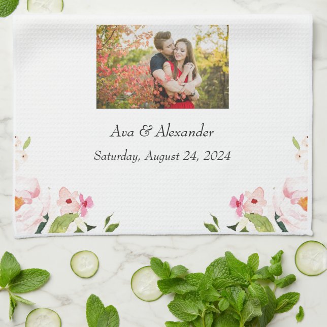 Paño De Cocina foto de boda (Doblado)