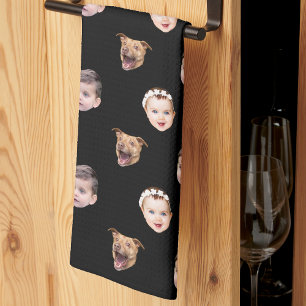 Paño De Cocina Foto de Cara Personalizada 3 Fotos Cara