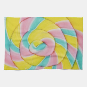 Paño De Cocina Foto de caramelos pasteles en espiral arcoiris Pas