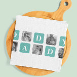 Paño De Cocina Foto de colección moderna Regalo del Día de los Pa<br><div class="desc">Presentamos el regalo del Día del Padre de Modern Collage Photo Happy en un tema de color menta. Este regalo único y personalizado está diseñado para celebrar el vínculo especial entre un padre y sus seres queridos. El regalo del Día del Padre de la Foto Collage Moderna es un marco...</div>
