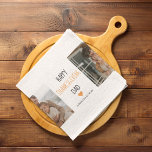 Paño De Cocina Foto de colección moderna y papá feliz de Acción d<br><div class="desc">Regalo de fotos de collage moderno para el día de Acción de Gracias. El mejor regalo para tu papá</div>