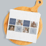 Paño De Cocina Foto de colección moderna y regalo del Día de los<br><div class="desc">Modern Collage Photo & Blue Happy Fathers Day Gift es un regalo personalizado y reflexivo para celebrar al hombre especial en tu vida en el Día del Padre. El regalo incluye un marco de fotografía de collage muy bien diseñado con espacio para múltiples imágenes, que permite capturar y mostrar tus...</div>