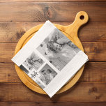 Paño De Cocina Foto de la familia Collage de moda Inicio blanco y<br><div class="desc">Presentamos nuestro Collage de moda Five Family Photo Black & White con Initial in Center . Este collage personalizado y elegante es la manera perfecta de mostrar los preciados recuerdos de su familia de una manera moderna y elegante. Con un elegante esquema de color blanco y negro, este collage le...</div>