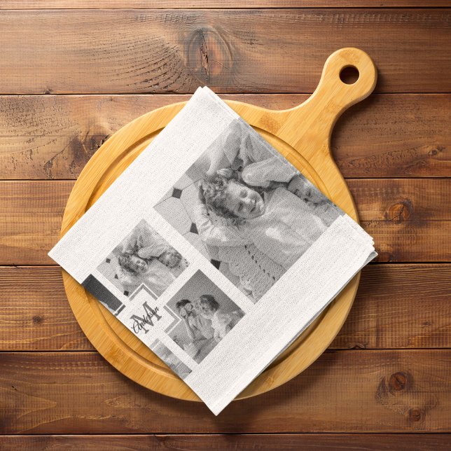 Paño De Cocina Foto de la familia Collage de moda Inicio blanco y (Subido por el creador)