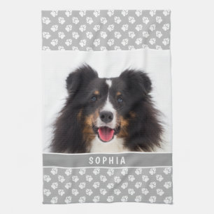 Paño De Cocina Foto de mascota personalizada con patas blancas so