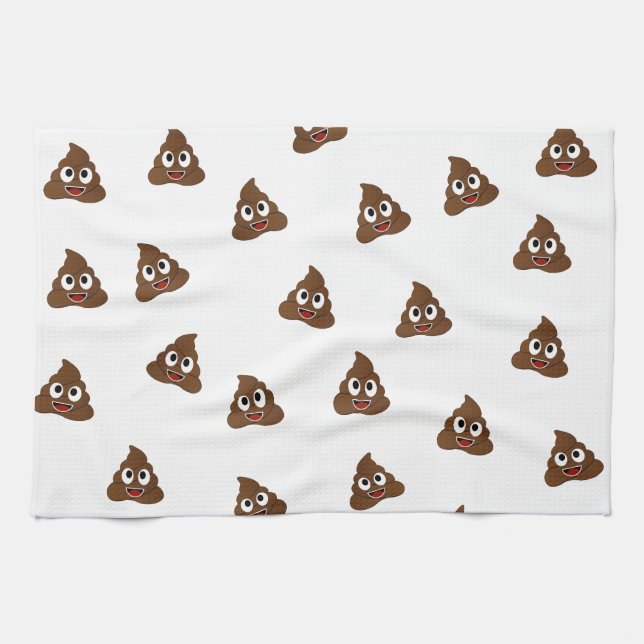 Paño De Cocina Foto de postas sonrientes de la emoji Poo (Horizontal)