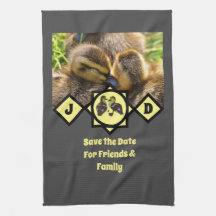 Foto en monograma de adorable Twin Ducklings