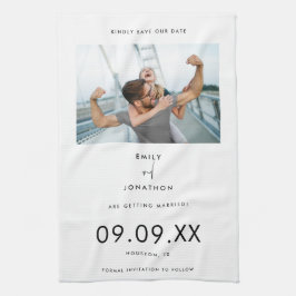 Paño De Cocina Foto Mínima Tipografía Negra Blanco Guardar La Fec