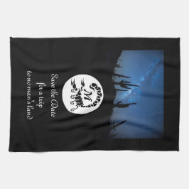 Paño De Cocina Foto monograma de silueta de escorpión negro