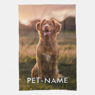 Paño De Cocina Foto personalizada con el nombre de tu perro