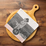 Paño De Cocina Foto y nombre personalizado minimalista de color r<br><div class="desc">Foto y nombre personalizado minimalista de color rosa pastel</div>