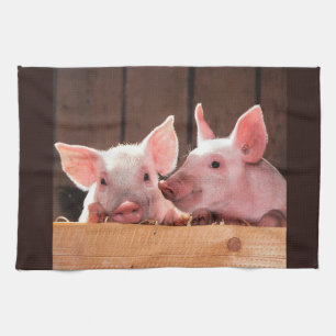 Paño De Cocina Fotografía animal de lechones rosados