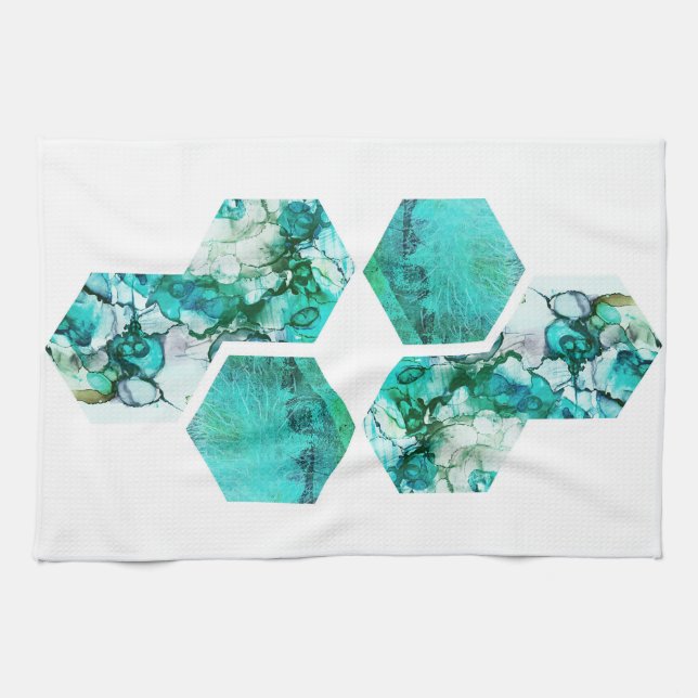 Paño De Cocina fotografía contemporánea de arte Verde azulado (Horizontal)