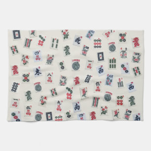 Paño De Cocina Fotografía de diseño de baldosas de MahJong en pla