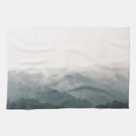 Paño De Cocina Fotografía de la naturaleza de los bosques de nieb