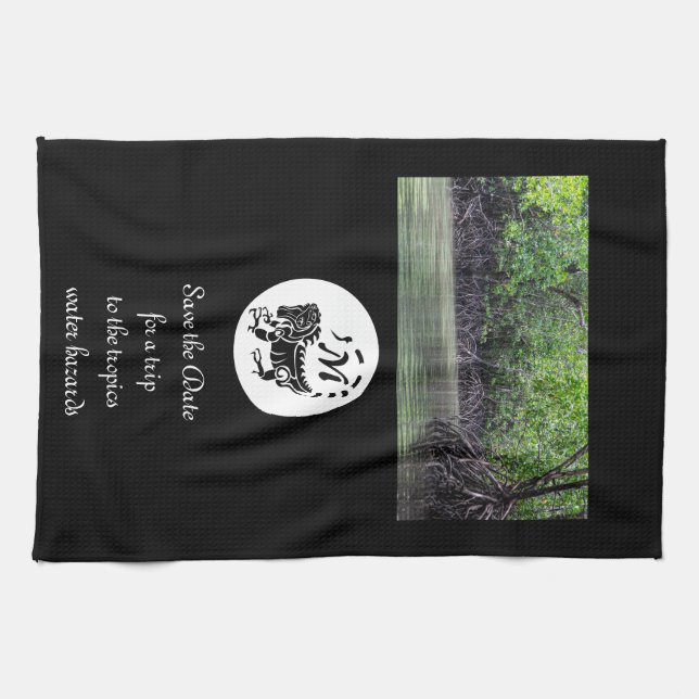 Paño De Cocina Fotografía de Monograma de Iguana silvestre (Horizontal)